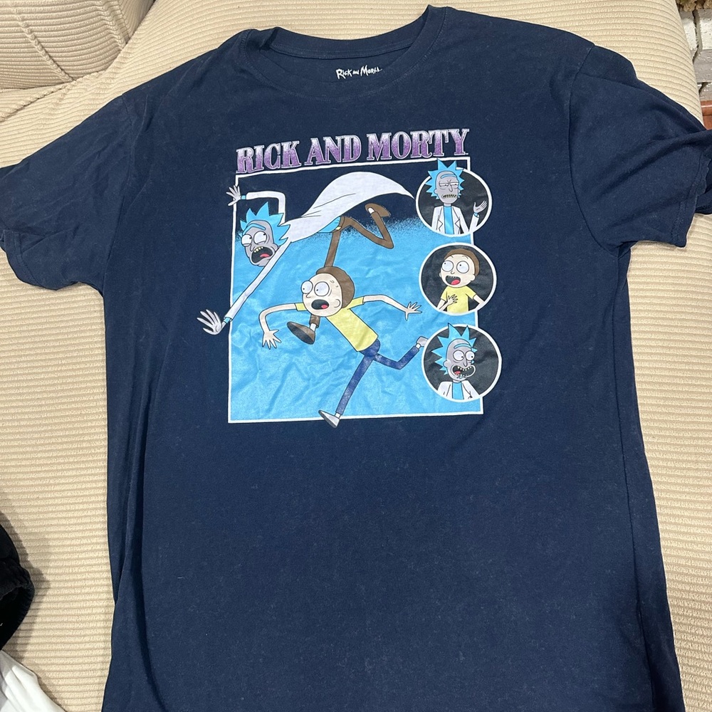 Men’s Navy Blue Rick And Morty T shirt